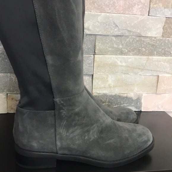 Blondo Ellie Waterproof Grey Suede Knee High Riding Boot - Picture 8 of 12